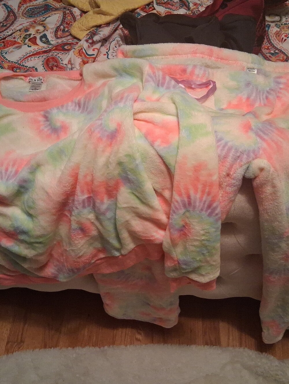 Em & Alfie Fleece Pajamas Crop Top Fuzzy Pants 2X